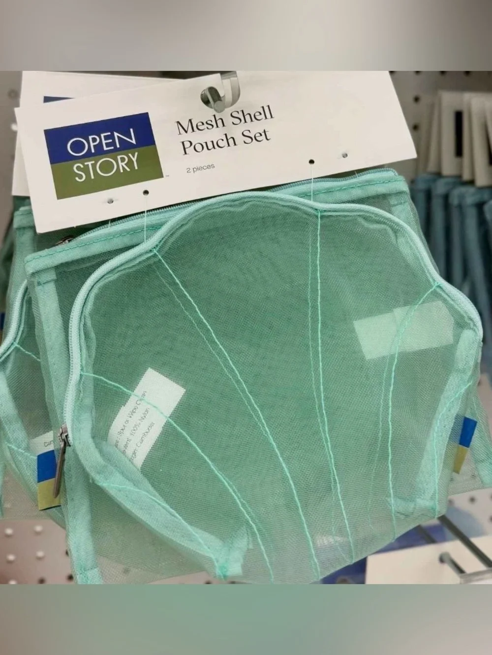 Open Story Mesh Shell Pouch Set - Mint - Picture 1 of 4